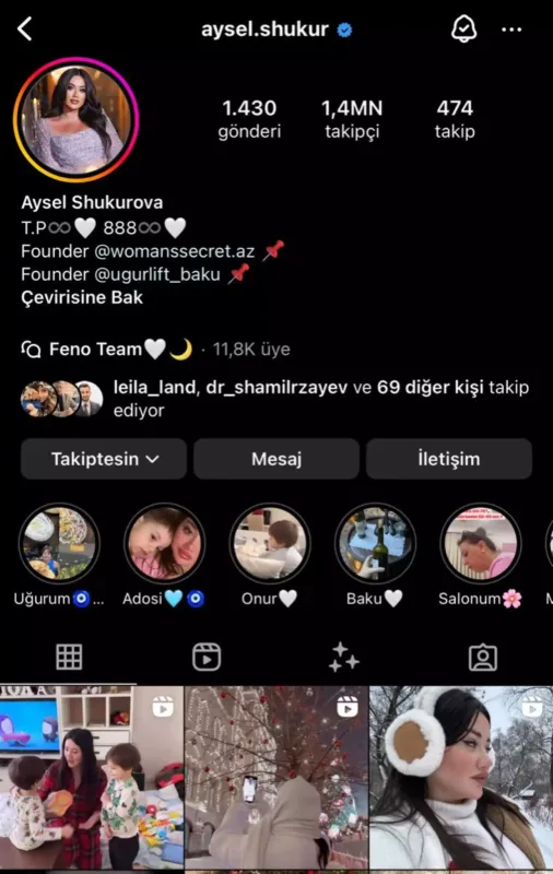 Aysel Şükür instaqrama qayıtdı