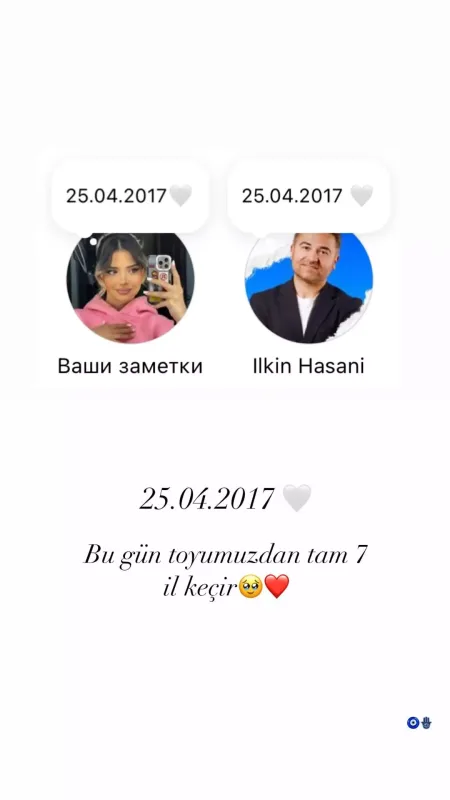 Evliliklərinin 7-ci ilini qeyd edirlər...