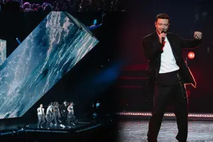 Konsertdə platforma ilə yuxarı qaldırıldı