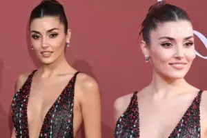 Handenin dərin dekolteli libası