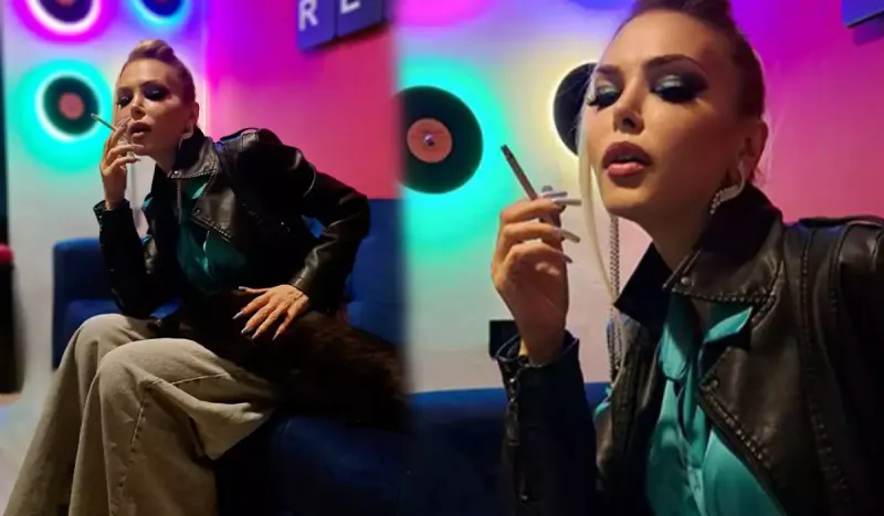 Əməkdar artist siqaretlə kamera qarşısında