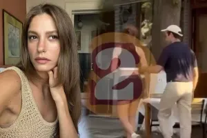 Serenay sevgilisi ilə öpüşərkən görüntüləndi