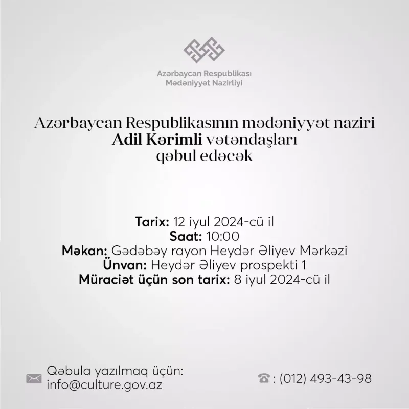 Adil Kərimli Gədəbəydə vətəndaşları qəbul edəcək