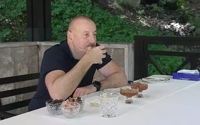 Prezident “İsa bulağı”nda çay içdi