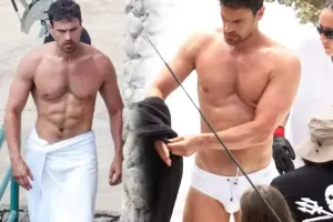 Teo alt paltarında kamera qarşısında