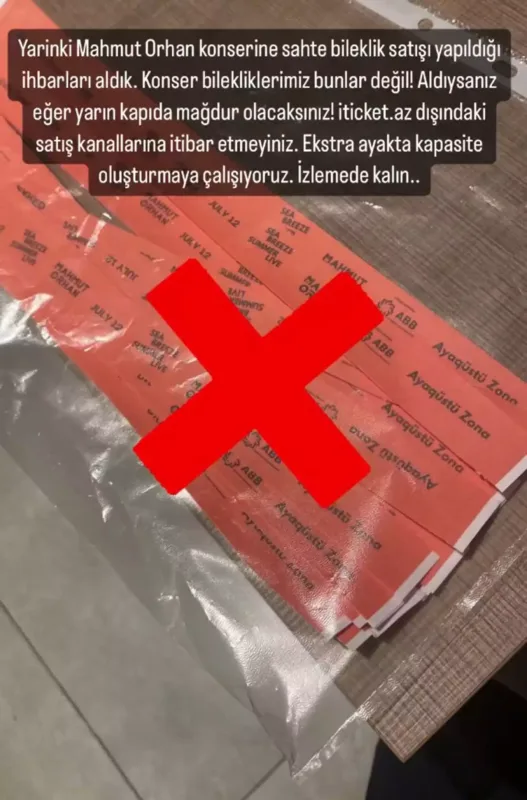 Mahmut Orhan konsertinə saxta qolbaqlar satılır - İnanmayın!