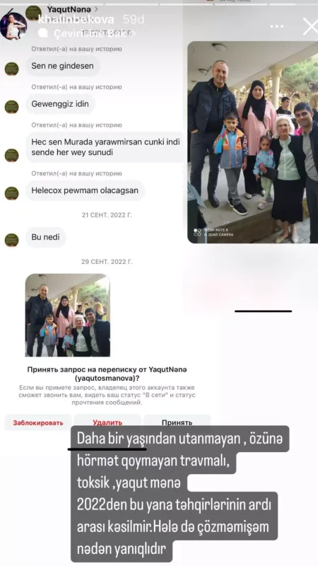 İki ildir onu təhqir edən şəxsi ifşa etdi