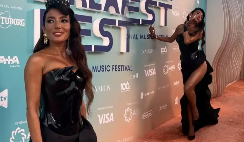 Dilarənin iddialı qırmızı xalı tərzi