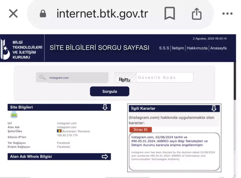 Türkiyədə İnstaqram qadağan edildi