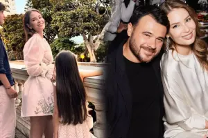 Eminin xanımı oğlu və qızı ilə...