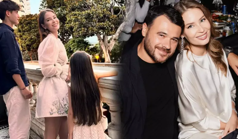 Eminin xanımı oğlu və qızı ilə...