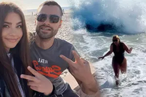 Əri Suadanın dənizdən fotosunu paylaşdı