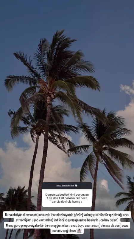 “Heç vaxt hündür qız olmağı arzu etməmişəm”