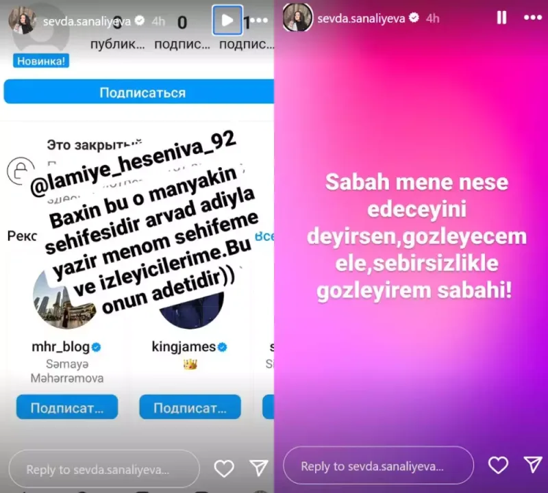 “Mənə nəsə edəcəyini deyirsən...” - Təhdid olunan Sevda