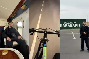 Hüseyn velosipedlə Şuşanı gəzdi