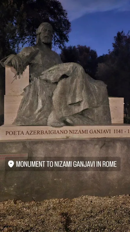 Mehriban Zəki Nizaminin Romadakı abidəsində!