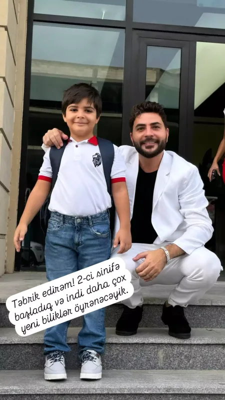 Elçin oğlunu 2-ci sinifə yola saldı