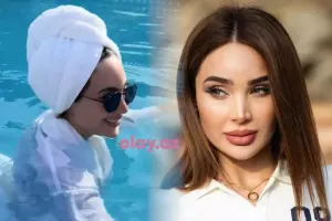 Hovuza hamam xalatında girdi