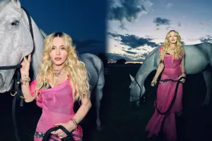 Madonnadan atlı şəkillər...