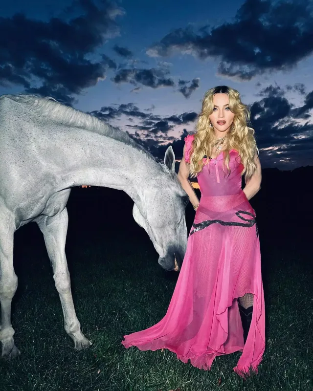 Madonnadan atlı şəkillər...