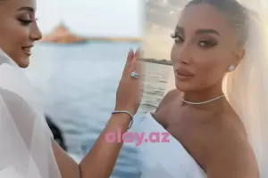 Günay gəlinlikdə fotolarını paylaşdı