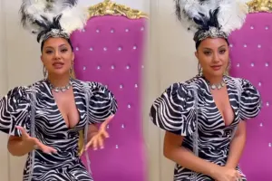 Ayan dekoltesi ilə diqqət çəkdi