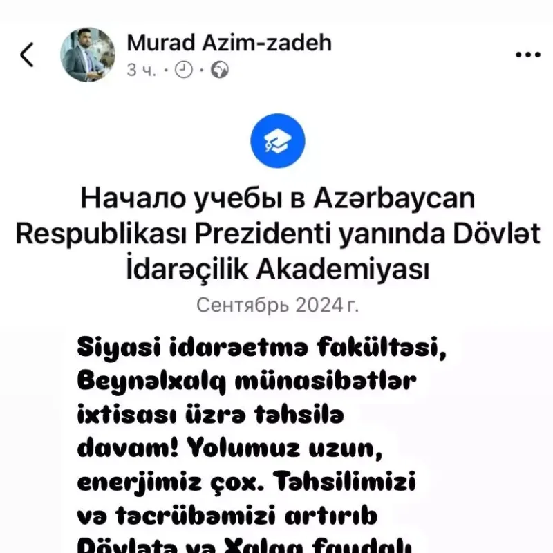 35 yaşında yenidən tələbə oldu