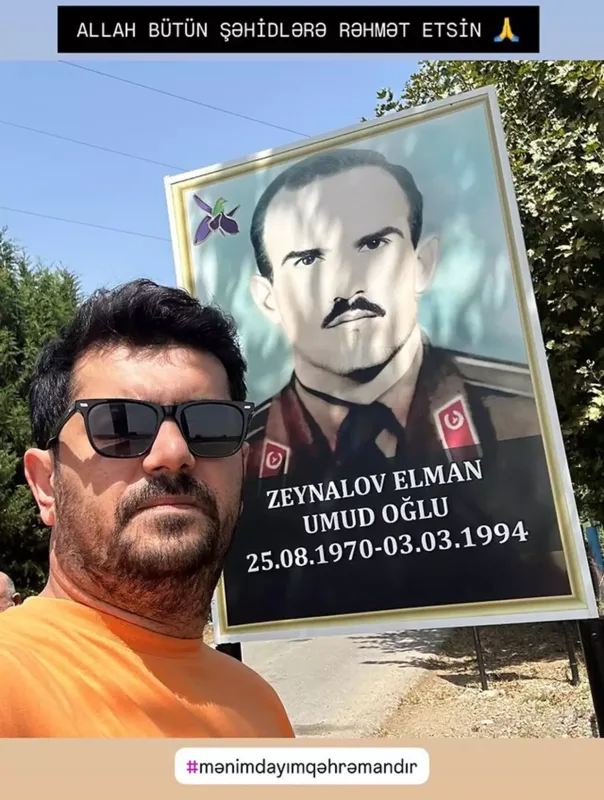 Elşən Orucov şəhid dayısını paylaşdı - Foto