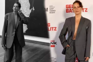 Serenayın dekolteli pencək tərzi