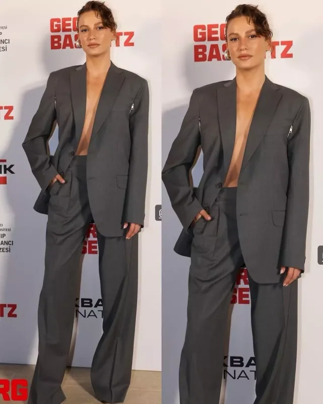 Serenayın dekolteli pencək tərzi