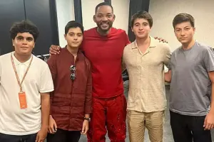 Prezidentin nəvələri Uill Smitlə bir arada