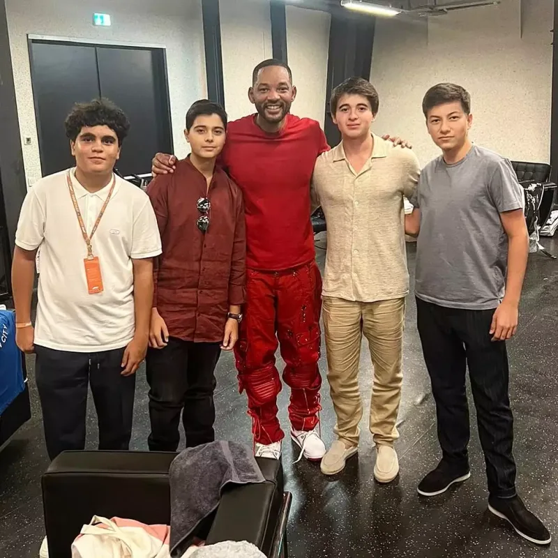 Prezidentin nəvələri Uill Smitlə bir arada