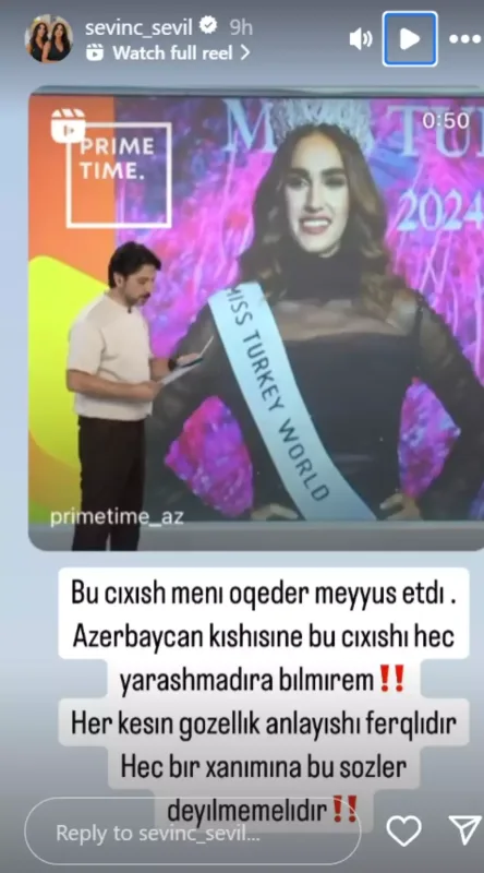 “Azərbaycan kişisinə bu çıxışı yaraşdıra bilmirəm”