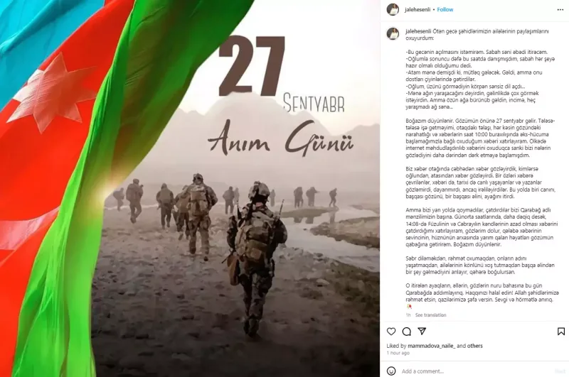 “Heç yaraşmadı ağ sənə...”