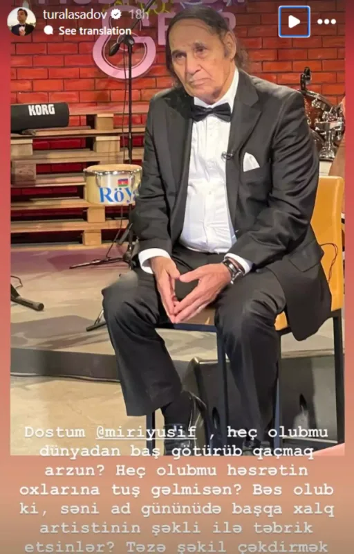 Niyamməddin Musayevin fotosu paylaşıb, Miri Yusifi təbrik etdi