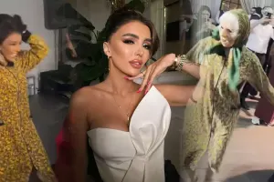 Renka Fatimənin ad gününə nənə obrazında getdi