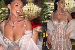 Pərvin transparan libası ilə diqqət çəkdi