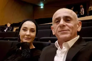 Gülzar Qubanova əri ilə film təqdimatında