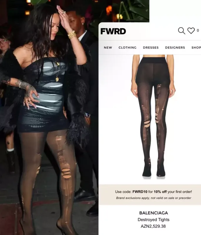 Rihannanın yırtılmış corablarının qiyməti üzə çıxdı