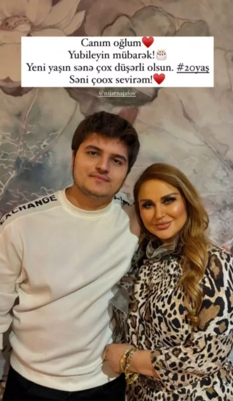 Mələkxanımdan oğlu ilə paylaşım