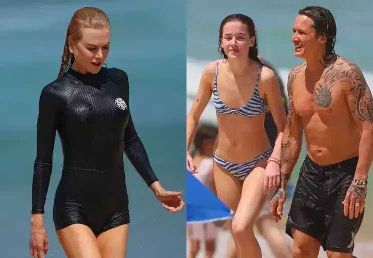 Hollivud ulduzu qızı və əri ilə çimərlikdə görüntüləndi