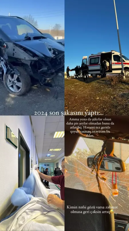 “2024-cü il son zarafatını etdi” - Qəza keçirən Mehin