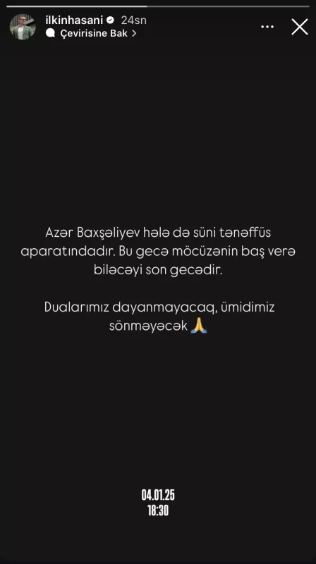 “Bu gecə möcüzənin baş verə biləcəyi son gecədir”