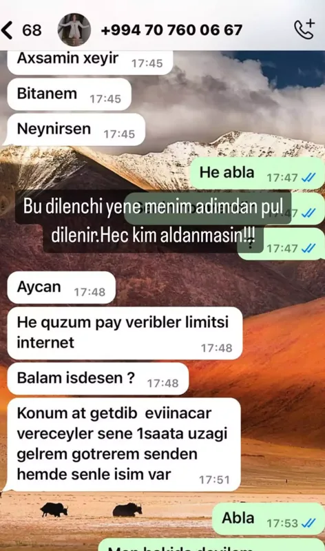 “Yenə mənim adımdan pul dilənir”