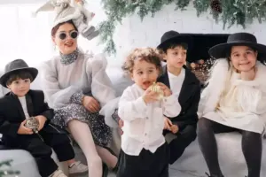 Elzadan ailəsi ilə fotosessiya