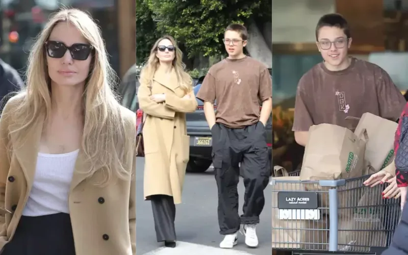 Ancelina oğlu ilə alış-verişdə...