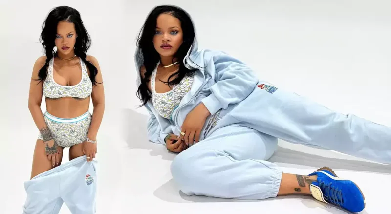Rihanna brendi üçün alt paltarda pozalar verdi