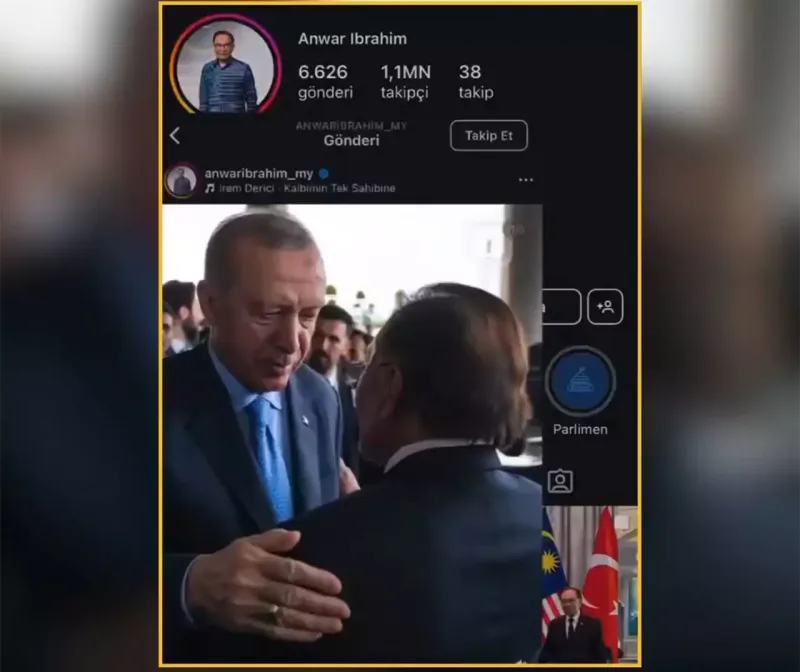 Erdoğanla şəklini İremin mahnısı ilə paylaşdı