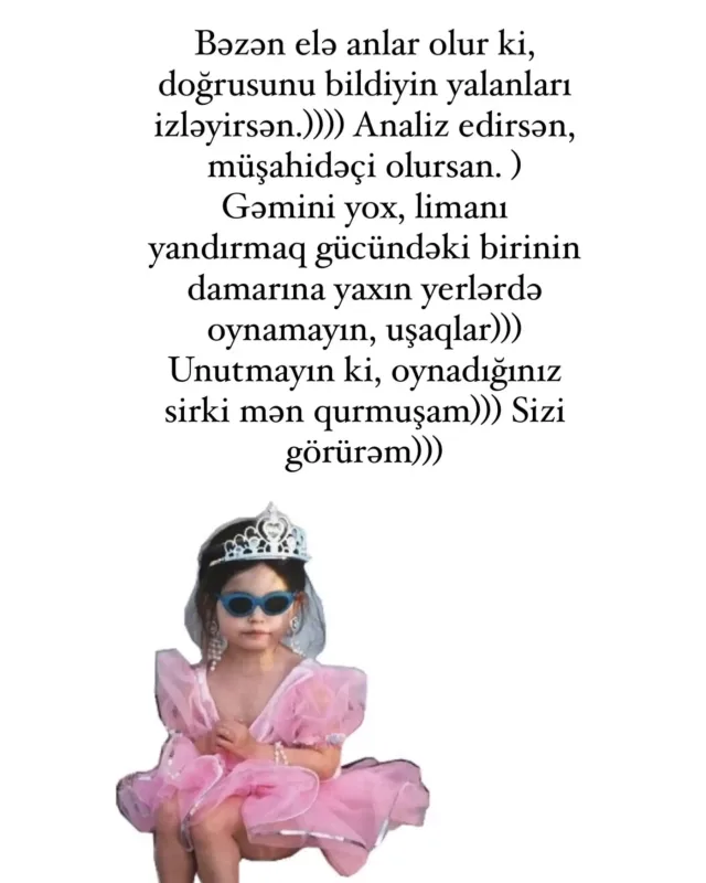 “Oynadığınız sirki mən qurmuşam”