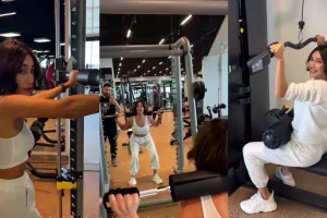 Röya idman zalında belə məşq etdi